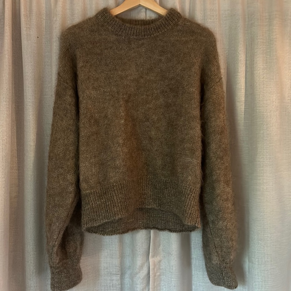 The Great Eros Delphi Mohair Cropped Sweater in Sable size medium